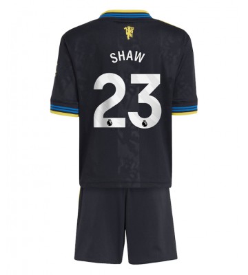 Manchester United Luke Shaw #23 Tredjetrøje Børn 2025-26 Kortærmet (+ Korte bukser)